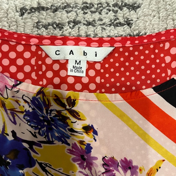 Cabi Floral Butterflie Silk Blouse - Picture 6 of 9